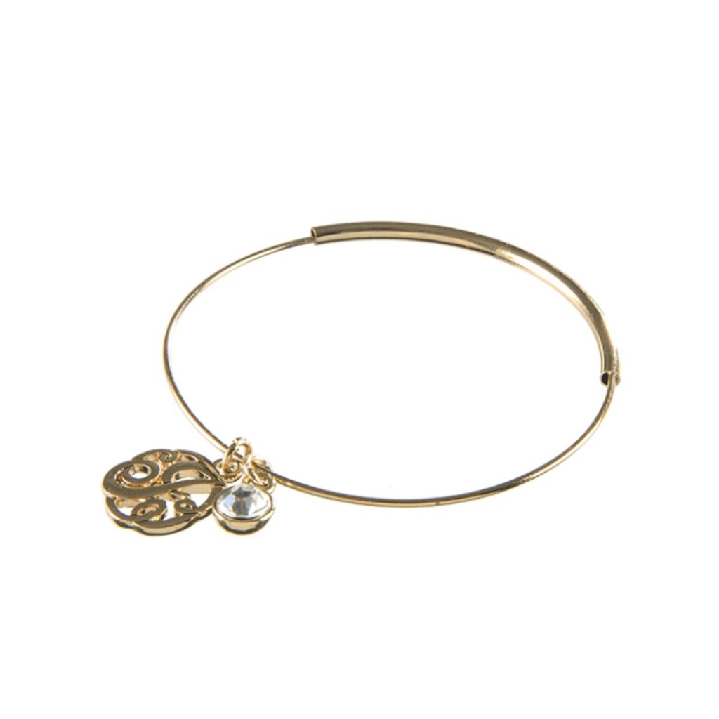 Adjustable Bangle Initial "J" Bracelet